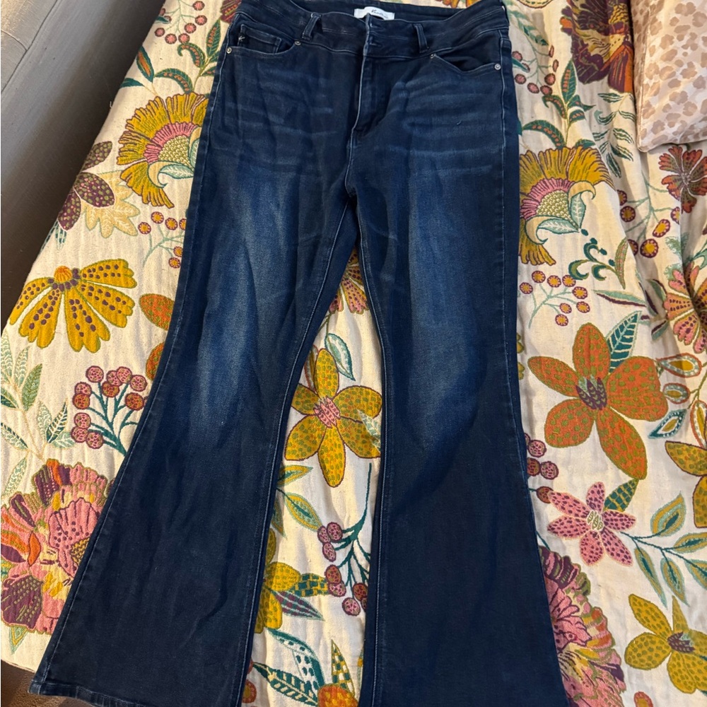 Kancan Women's Dark Blue Flared Jeans